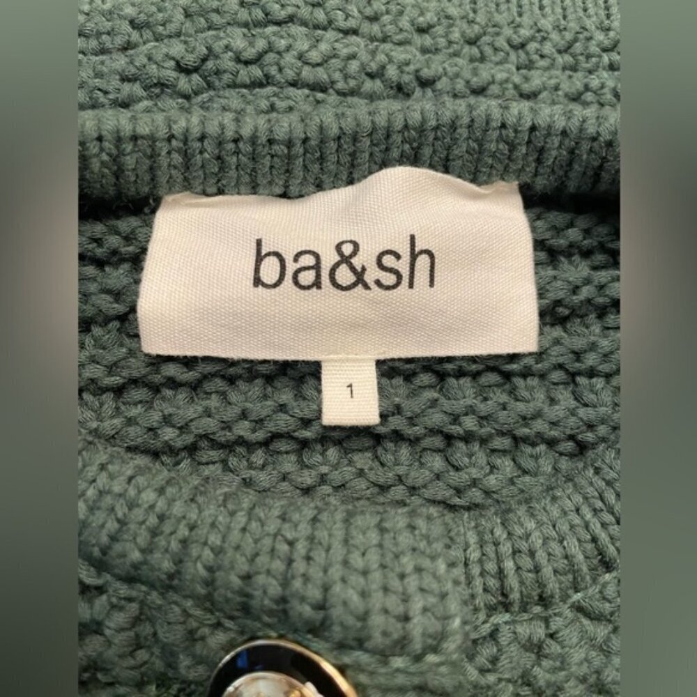 NEW Ba&sh Bash Gaspard Tweed Cardigan Jacket Vertbouteille Dark Green | sz 1 / S - Picture 10 of 12